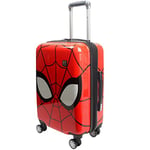 Ful Marvel Spider-Man 22 Inch Rolling Luggage, Mask Design Hardshell Carry On Suitcase with Wheels, Red, Red, Marvel Spiderman Big Face 21in Hard Sided Carry on