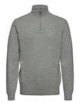 Barbour Essential Lambswool Half Zip Tops Knitwear Half Zip Jumpers Grey Barbour