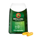 Moller’s ® | Omega-3 Capsules | Fish Oil | Nordic Omega-3 Dietary Supplement with EPA and DHA and Vitamins A, D and E | 166-year-old-brand | Daily Health | 112 Capsules