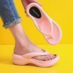 6 cm tjocka sulor Flip Flops Sommar Sliders För Dam Mjuka Eva Beach Halkfria tofflor Pink 39 40