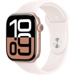 Apple Watch Series 10 42mm Rose Gold Aluminium Case GPS + Cellular Sport Band (S/M)[Light Blush]