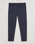 Filippa K Terry Gabardine Cropped Turn Up Trousers  Navy