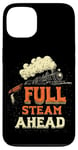 iPhone 13 Cool Railroad with Full Steam Ahead Saying Costume Case