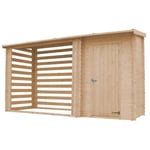 Abri de jardin en bois TIMBELA - 348x146 cm - Pin / épicéa - Ep. 19 mm - M205