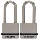 Master Lock M530XTLH Magnum Lot de 2 cadenas à clés identiques en acier massif Argenté