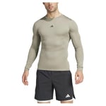 adidas Men's Techfit Compression Training Longsleeve TEE, Silver Pebble, M