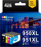 950Xl 951Xl Cartouche D'Encre Compatible Pour Hp 950 Xl 951 Xl Pour Officejet Pro 8600 8620 8610 8100 8615 251Dw 8630 8640 (Noir Cyan Magenta Jaune, 4-Pack)