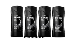 AXE Lot de 4 pcs Gel Douche "Black", 400 ml ALL DAY FRESH pour homme /LOT7