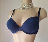 Sloggi 24/7 Cotton WHP Slightly Padded Bra Size 36C Navy 1067141