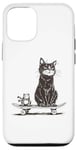 Coque pour iPhone 12/12 Pro Skateboard Chat et Grenouille Animaux Bizarres Skateboarding