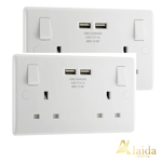 BG Electrical 822U3 Double Socket with 2 X 3.1Amp USB Sockets! 2 Pack! Cheapest!