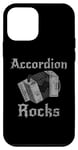 Coque pour iPhone 12 mini Accordéon Rocks, Accordéoniste Rock Folk Musicien Goth