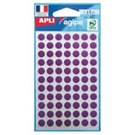 APLI-Agipa - Étiquettes adhésives permanentes - violet - diamètre 8 mm 462 étiquette(s) ( 6 feuille(s) x 77 )