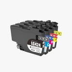 Set of 4 LC424 Ink Cartridges For Brother DCP-J1200WE DCP-J1200W Printers