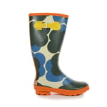 Regatta Womens/Ladies Orla Kiely Shadow Flower Wellington Boots (Blue/Black/Orange) - Size UK 8