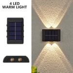 (4LED Lämmin 57x89x23mm)LED Solar Light vedenpitävä seinävalaisin ulkona ylös ja alas valaiseva valaistus Garden Street Maisema Parveke Sisustus