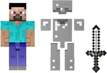 Mattel Minecraft Diamond Level Steve, 5.5-inch Collector Action Figure with Die-