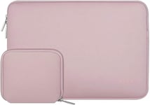 Housse Compatible Avec Macbook Air/Pro, 13-13,3 Pouces Notebook, Compatible Avec Macbook Pro 14 M3 M2 M1 Pro Max 2024-2021, Laptop Sleeve Néoprène Sac Avec Petite Pochette, Rose