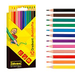 Idena 20133 20133-Crayons de Peinture en 12, Crayons de Couleur sans Bois en Forme de Triangle Ergonomique, emballés dans Un étui en Carton, Multicolore