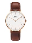 Classic 36 St Mawes Rg White Brown Daniel Wellington