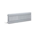 Windsor - Radiateur Électrique Style Fonte Rétro Horizontal Triple Rang avec Thermostat Wi-Fi - Blanc - 30 cm x 101 cm - Hudson Reed