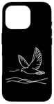 Coque pour iPhone 16 Pro Line Art Oiseau et ornithologue Colombe à ailes blanches