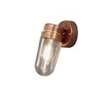 Konstsmide Outdoor Wall Light Mains Powered/Vega Down Traditional Porch Lantern/1 x 60 W E27 Max Lamp/Clear Glass/Copper/IP54/Outside Light