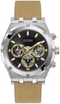 Guess GW0262G1 Continental Musta/Nahka Ø44 mm