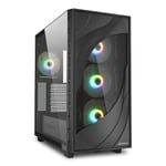 Sharkoon Rebel C80g RGB ATX Black Rebel C80G RGB - Boîtier moyen tour - Noir - RGB - Fenêtre