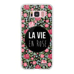 Evetane - Coque Silicone Compatible Samsung Galaxy S8 - Protection Intégrale 360, Fine et Transparente - Coque Avant & Arrière - Haute Résistance - La Vie en Rose