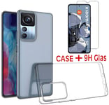 Transparent Silicone Case Cover+9H Glass for Xiaomi 12T/12T Pro 5G