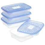 Curver Rectangle Takeaway Food Boxes With Lids 1L 4 Pack
