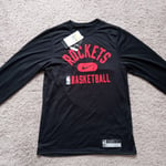 NIKE DRI-FIT HOUSTON ROCKETS BASKETBALL LONG SLEEVE TOP NBA NEW SMALL