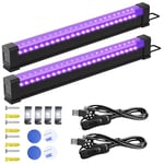 CREATESTAR Lumière Noire LED 5W, lot de 2 Projecteur lumière noire UV, Projecteur UV LED pour fête lumineuse, Affiche fluorescente, Disco, Bar, éclairage de scène, Halloween