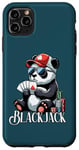 Coque pour iPhone 11 Pro Max Blackjack Panda Jeu de cartes à jouer Panda