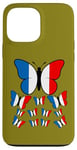 Coque pour iPhone 13 Pro Max French Pride Papillon Magnifique avec Drapeau de la France