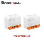 SONOFF MINI Inter/ZBMINI/ZBMINI-L2 Commande Vocale MINI Commutateur Zigbee/WiFi Smart Switch Fonctionne Avec Alexa eWelink Google Home - Type ZBMINI-L2 2PCS #A