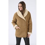 Veste La Canadienne  Veste courte peau lainée camel-048004