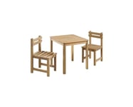 Générique Ensemble Repas de Jardin pour Enfant - Table carrée 65x65cm et 2 chaises - en Bois - pour Enfant