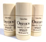 3x Calvin Klein Obsession for Men Deodorant Sticks, 75ml, Mens deodorant, CK