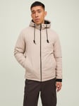 Jack & Jones Mens Jacket Hooded - Stone - Size X-Large