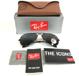 Ray-Ban Sunglasses RB3025 AVIATOR LARGE METAL 002/48 Black Gloss Polarized 58 mm