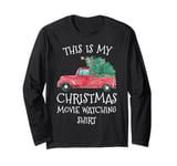 This Is My Christmas Movie Watching Shirt with Vintage Truck Long Sleeve T-Shirt