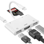 HDMI OTG-adapter, HDMI USB-hub, Lightning till HDMI Digital AV 6-i-1