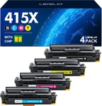 415X Toner de Rechange pour HP Color Laserjet Pro MFP M479fdw M479dw M479fdn M454dw M479fnw M454dn W2030X W2032A W2033A W2031A M479 M479 Taille 454 (avec Puce)