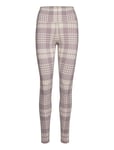 Aim´n Dusty Violet Plaid Check Tights Multi/patterned