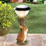 LED Solcellslampa Kanin Katt Djur Skulptur Harts Staty Lampa Trädgårdsdekoration[hk] rabbit