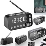 Bedside Alarm Clock Radio LED Digital Clock With Antenna Dual USB DAB/FM NEW UK