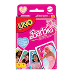 Barbie Le Film - Uno Jeu De Cartes Familial, avec Règle Spéciale « Trop Jouée », Version 2 À 10 Joueurs, À Collectionner, Jouet Enfant, HPY59