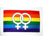 AZ FLAG - Drapeau Arc-en-Ciel Double Venus Grand - 150x90 cm - Drapeau Lgbt - Lesbien - Rainbow 100% Polyester Avec Oeillets Métalliques Intégrés - Pavillon 110 g